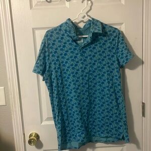 All In Motion Target MEN’s Large Polo Palm Tree design golf shirt relax